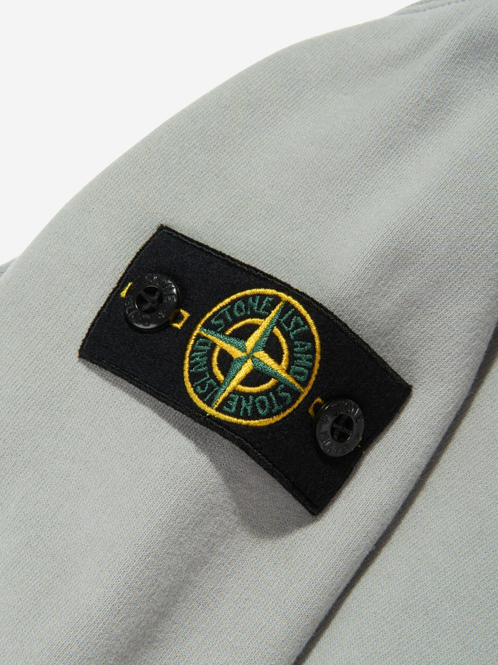 STONE ISLAND KIDS Boys Compass Badge Sweatshirt Grey - MAISONDEFASHION.COM