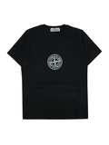 STONE ISLAND KIDS Boys Compass Graphic T-Shirt Black - MAISONDEFASHION.COM