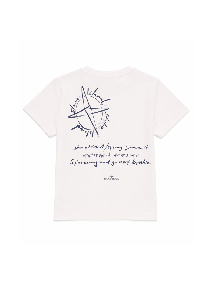 STONE ISLAND KIDS Boys Compass Graphic T-Shirt Light Pink - MAISONDEFASHION.COM