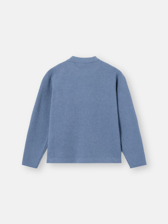 STONE ISLAND KIDS Boys Compass Logo Knit Jumper Dust Blue - MAISONDEFASHION.COM