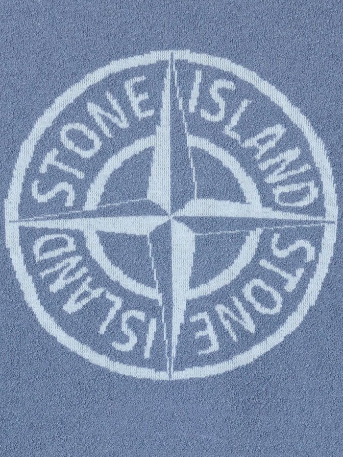 STONE ISLAND KIDS Boys Compass Logo Knit Jumper Dust Blue - MAISONDEFASHION.COM