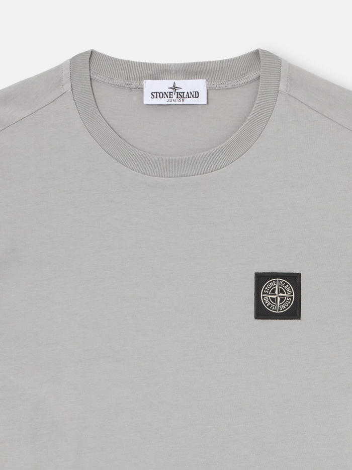 STONE ISLAND KIDS Boys Compass Logo Patch T-shirt Dust Grey