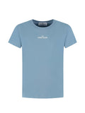 STONE ISLAND KIDS Boys Compass Logo T-shirt Blue - MAISONDEFASHION.COM