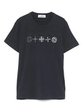 STONE ISLAND KIDS Boys Compass-motif T-shirt Navy - MAISONDEFASHION.COM