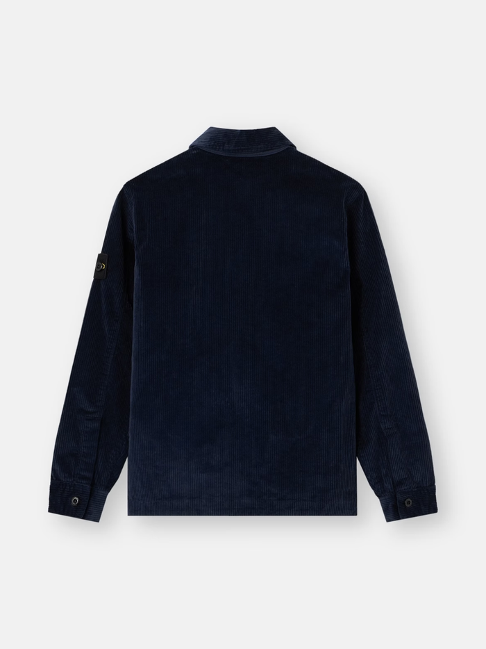 STONE ISLAND KIDS Boys Corduroy Zip-up Shirt Navy