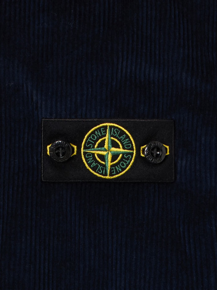 STONE ISLAND KIDS Boys Corduroy Zip-up Shirt Navy