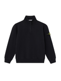 STONE ISLAND KIDS Boys Half-zip Sweatshirt Black - MAISONDEFASHION.COM
