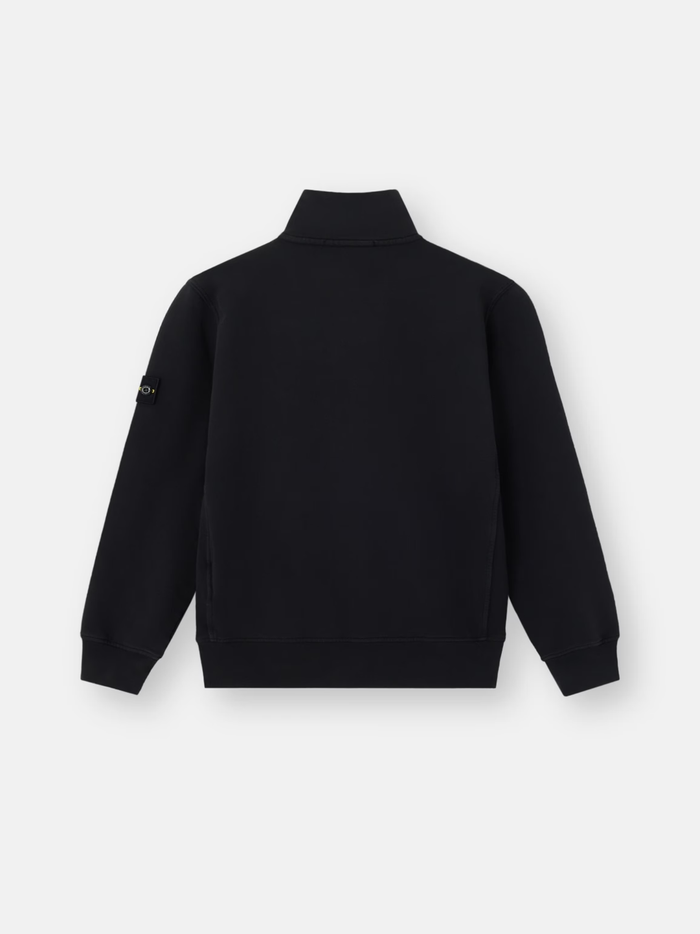 STONE ISLAND KIDS Boys Half-zip Sweatshirt Black - MAISONDEFASHION.COM