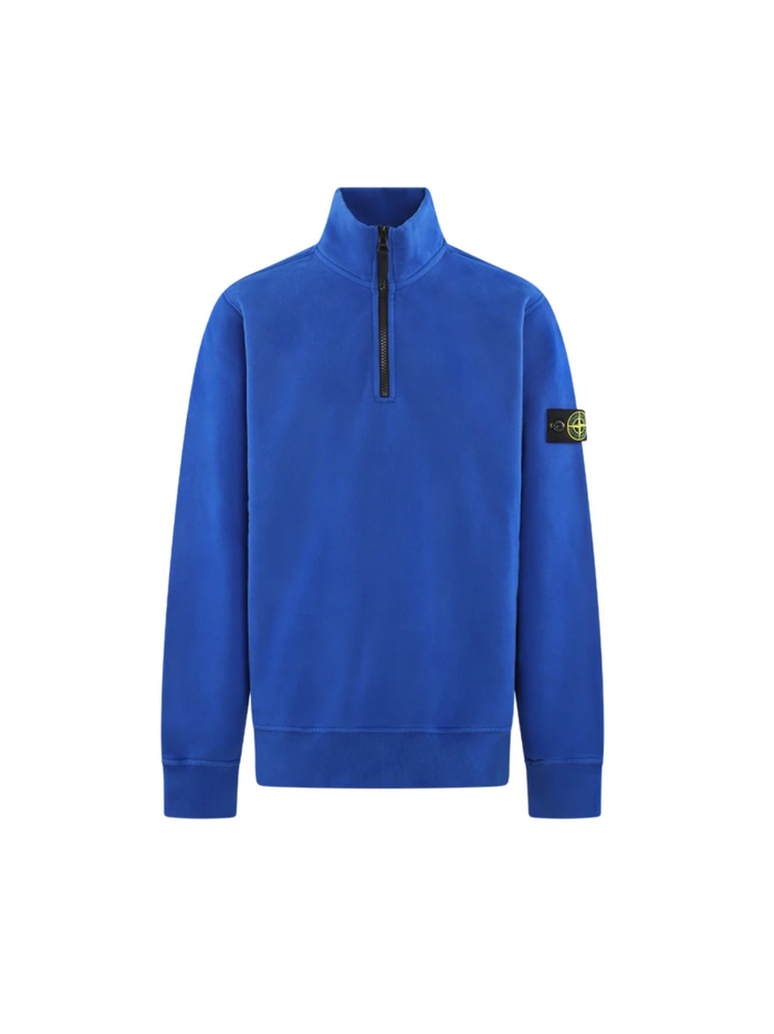 STONE ISLAND KIDS Boys Half-zip Sweatshirt Blue - MAISONDEFASHION.COM