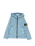 STONE ISLAND KIDS Boys Hooded Pocket Jacket Dust Blue - MAISONDEFASHION.COM