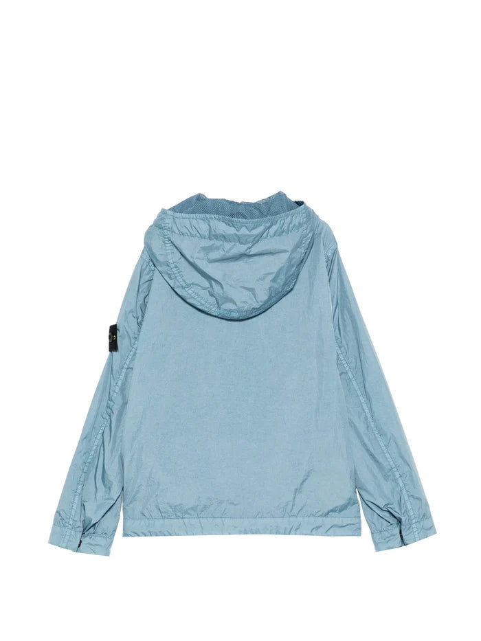 STONE ISLAND KIDS Boys Hooded Pocket Jacket Dust Blue - MAISONDEFASHION.COM