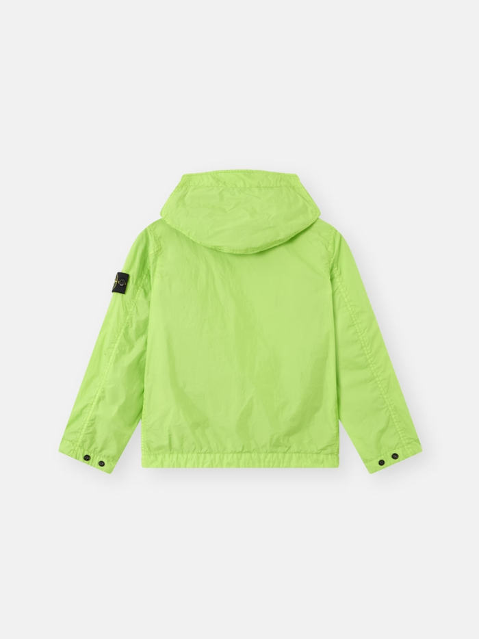 STONE ISLAND KIDS Boys Hooded Pocket Jacket Lime - MAISONDEFASHION.COM