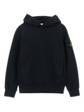 STONE ISLAND KIDS Boys Logo Badge Hoodie Black - MAISONDEFASHION.COM