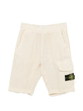 STONE ISLAND KIDS Boys Logo-patch Pocket Shorts Light Beige - MAISONDEFASHION.COM