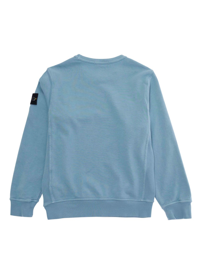 STONE ISLAND KIDS Boys Logo Patch Sweatshirt Dust Blue - MAISONDEFASHION.COM