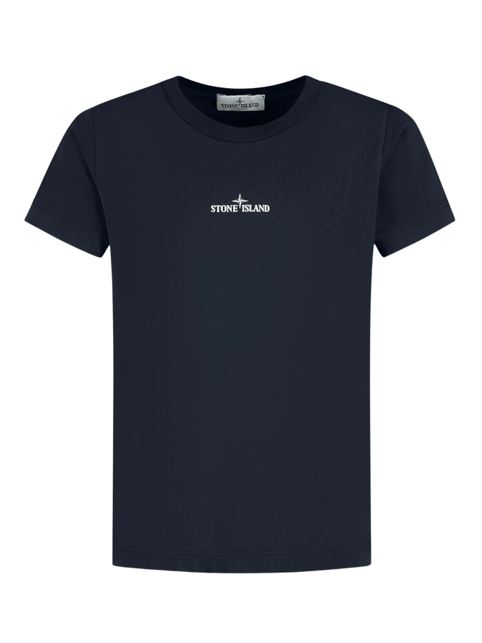 STONE ISLAND KIDS Boys Logo-print T-shirt Navy
