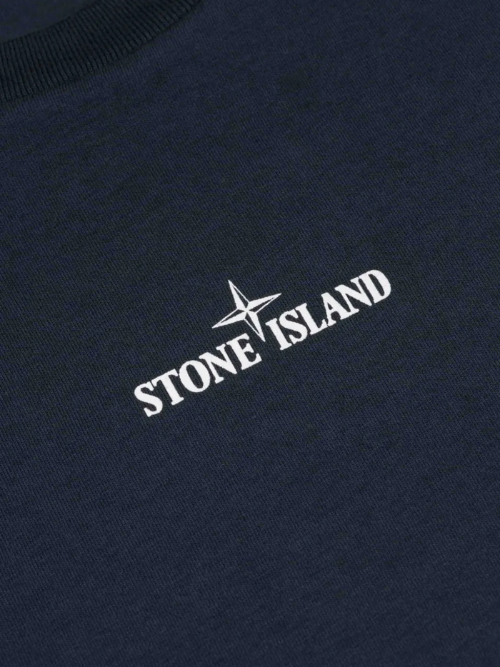 STONE ISLAND KIDS Boys Logo-print T-shirt Navy