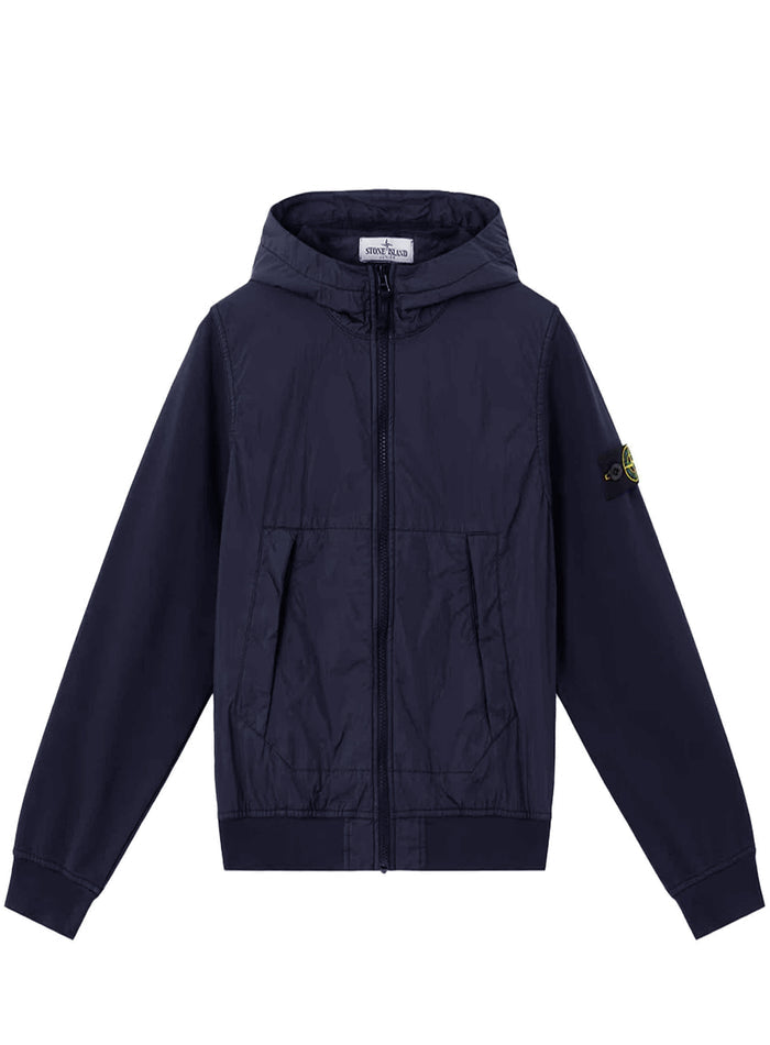 STONE ISLAND KIDS Boys Padded Wind-resistant Jacket Navy Blue - MAISONDEFASHION.COM