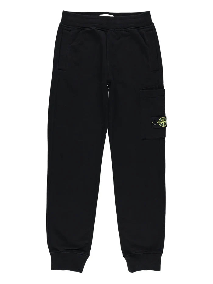STONE ISLAND KIDS Boys Patch Pocket Track Pants Black - MAISONDEFASHION.COM