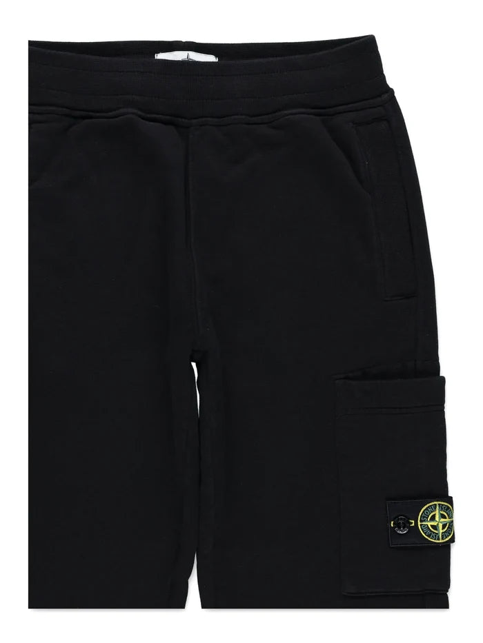 STONE ISLAND KIDS Boys Patch Pocket Track Pants Black - MAISONDEFASHION.COM