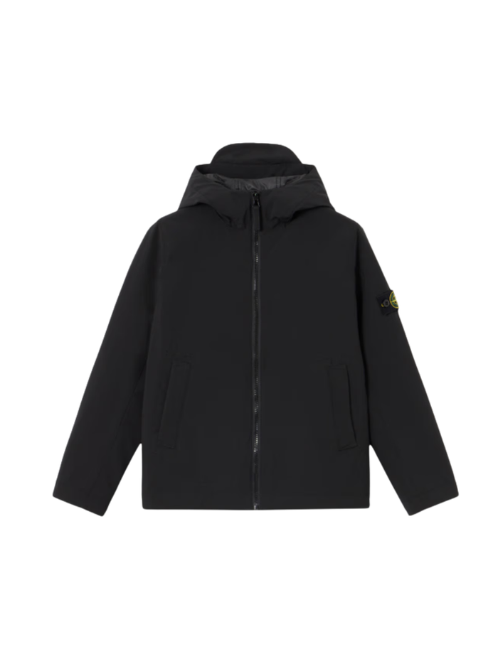 STONE ISLAND KIDS Boys Primaloft® Hooded Parka Jacket Black - MAISONDEFASHION.COM