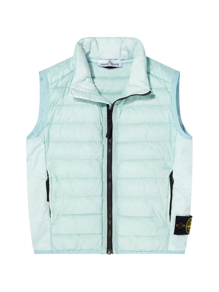 STONE ISLAND KIDS Boys Quilted Down Gilet Blue - MAISONDEFASHION.COM