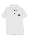 STONE ISLAND KIDS Boys Slim Fit Patch Polo Shirt Light Blue - MAISONDEFASHION.COM