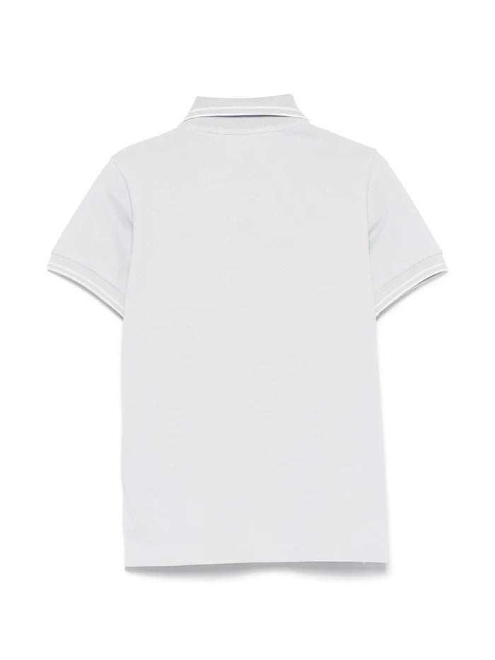 STONE ISLAND KIDS Boys Slim Fit Patch Polo Shirt Light Blue - MAISONDEFASHION.COM