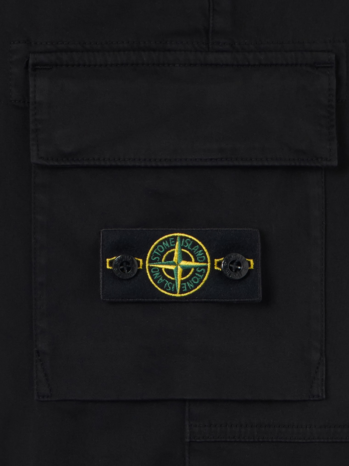 STONE ISLAND KIDS Boys Zip-Pocket Regular-Tapered-Fit Cargo Trousers Black