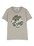 STONE ISLAND KIDS Camo Logo T-Shirt Grey - MAISONDEFASHION.COM