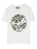 STONE ISLAND KIDS Camo Logo T-Shirt White - MAISONDEFASHION.COM