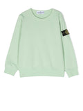 STONE ISLAND KIDS Compass Logo Patch Sweatshirt Green - MAISONDEFASHION.COM