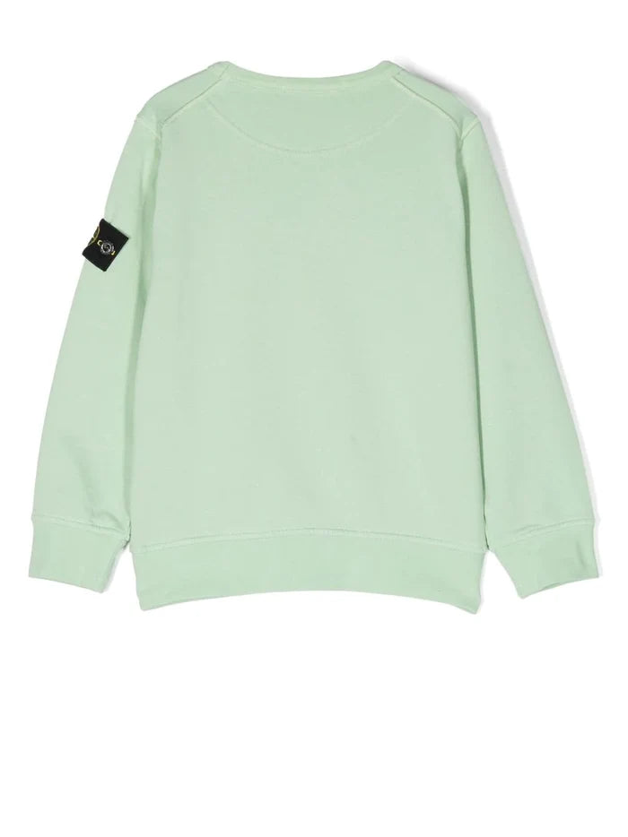 STONE ISLAND KIDS Compass Logo Patch Sweatshirt Green - MAISONDEFASHION.COM