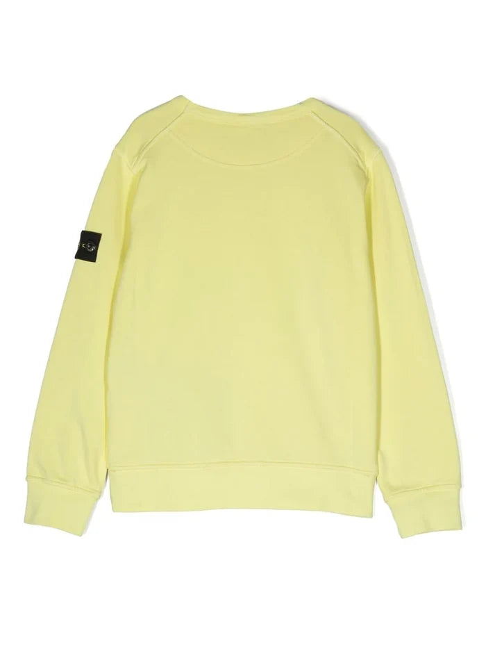 STONE ISLAND KIDS Compass Logo Patch Sweatshirt Yellow - MAISONDEFASHION.COM