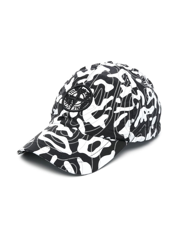 STONE ISLAND KIDS Compass Patch Detail Cap - MAISONDEFASHION.COM
