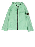 STONE ISLAND KIDS Compass Patch Hooded Jacket Green - MAISONDEFASHION.COM