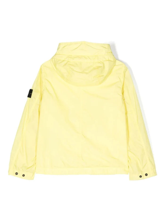 STONE ISLAND KIDS Compass Patch Hooded Jacket Yellow - MAISONDEFASHION.COM