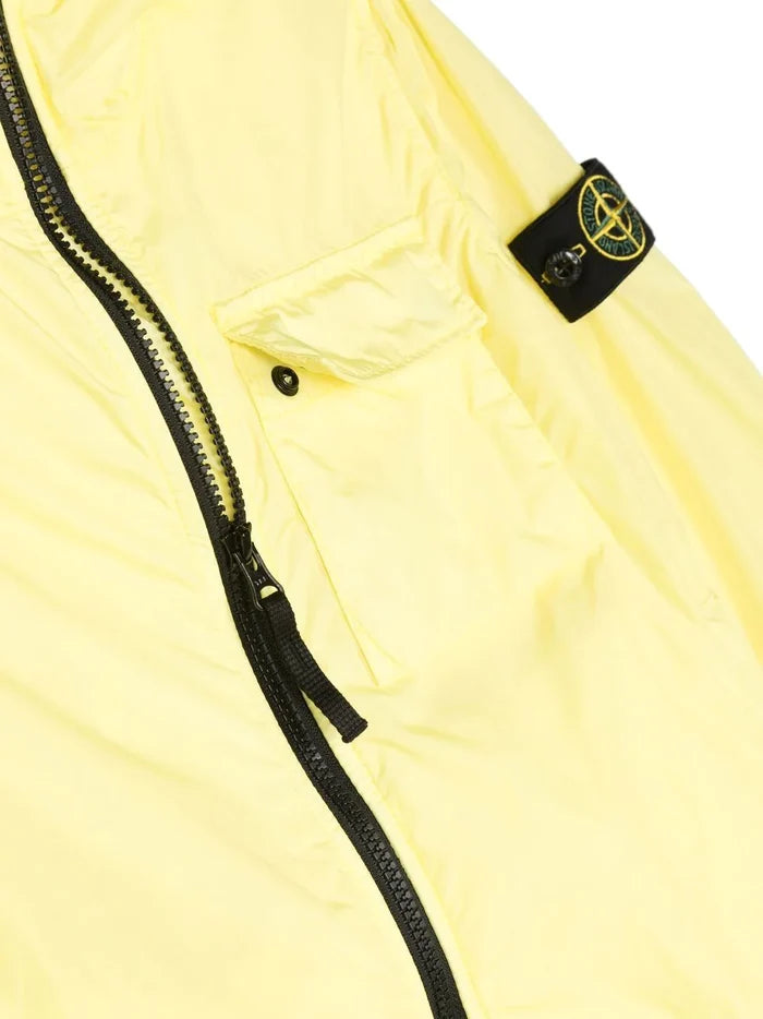 STONE ISLAND KIDS Compass Patch Hooded Jacket Yellow - MAISONDEFASHION.COM