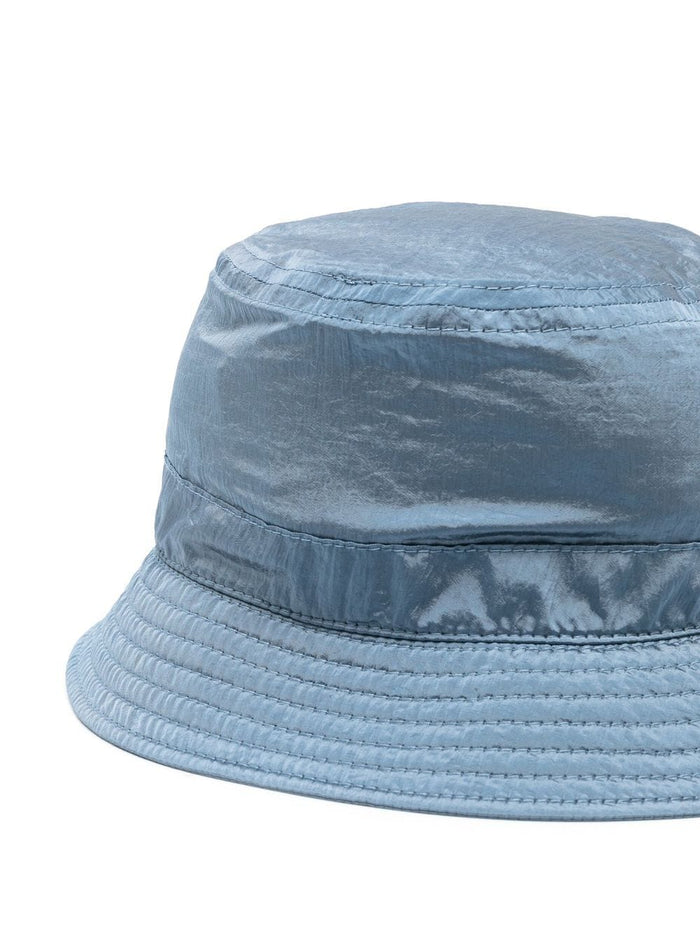 STONE ISLAND KIDS Compass Patch Nylon Bucket Hat Blue - MAISONDEFASHION.COM