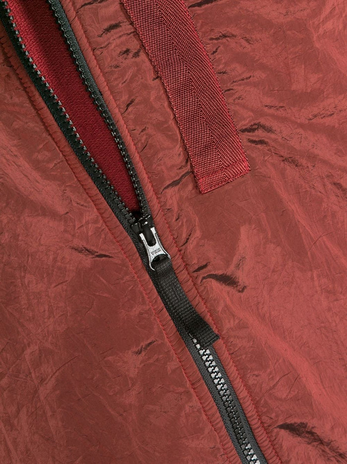 STONE ISLAND KIDS Compass Patch Nylon Hooded Jacket Red - MAISONDEFASHION.COM