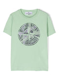 STONE ISLAND KIDS Compass Print T-Shirt Green - MAISONDEFASHION.COM