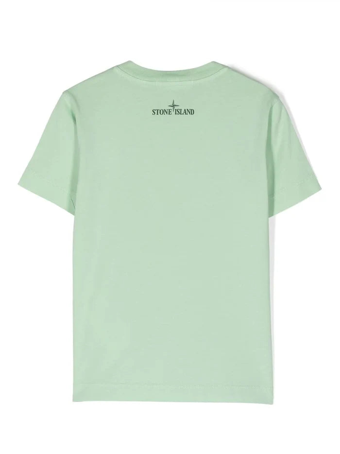 STONE ISLAND KIDS Compass Print T-Shirt Green - MAISONDEFASHION.COM