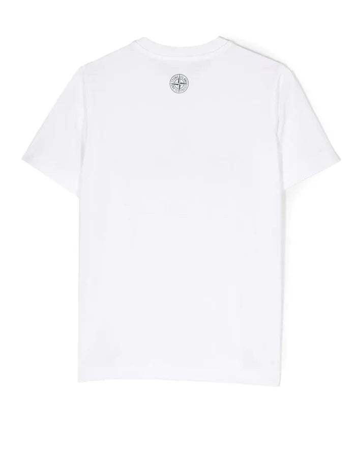 STONE ISLAND KIDS Logo Graphic Print T-Shirt White - MAISONDEFASHION.COM