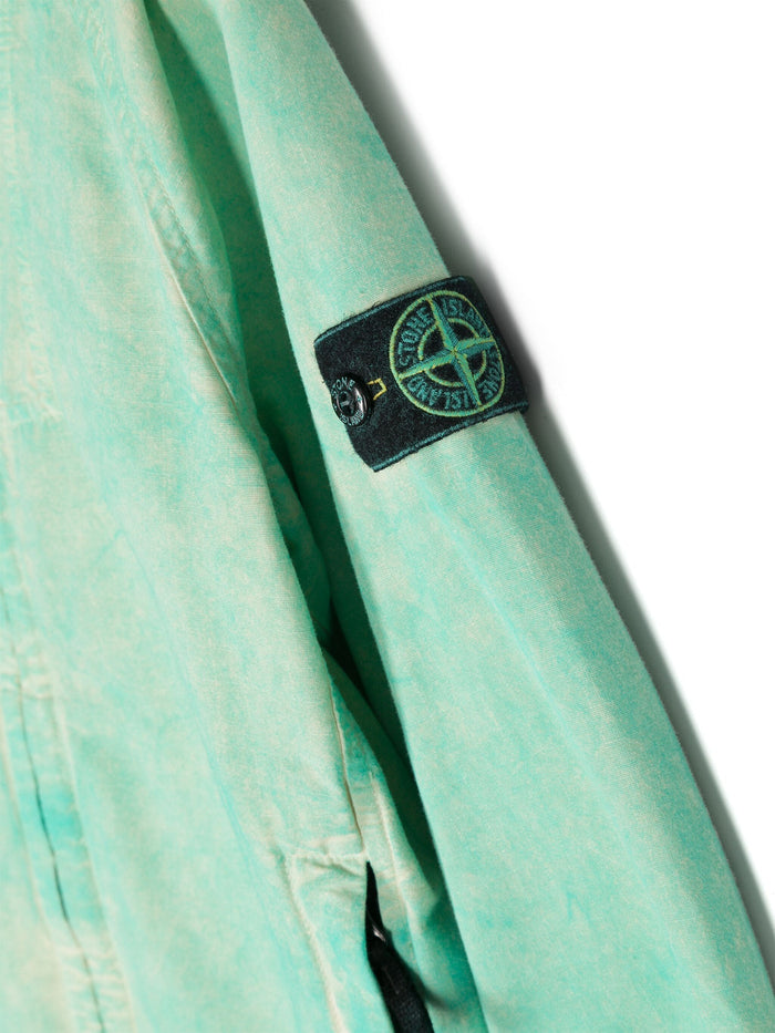STONE ISLAND KIDS Logo Patch Compass Bleached Jacket Green - MAISONDEFASHION.COM