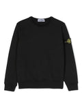 STONE ISLAND KIDS Logo Patch Compass Sweatshirt Black - MAISONDEFASHION.COM