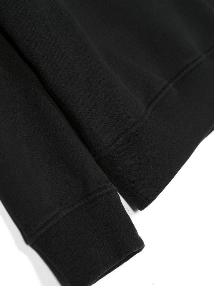 STONE ISLAND KIDS Logo Patch Compass Sweatshirt Black - MAISONDEFASHION.COM