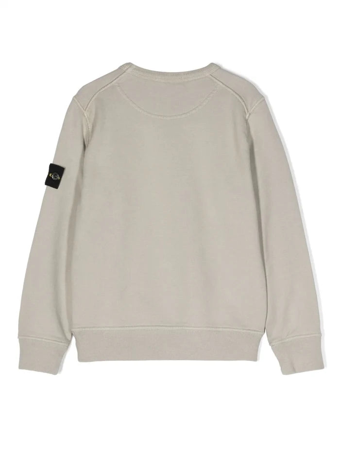 STONE ISLAND KIDS Logo Patch Compass Sweatshirt Taupe Grey - MAISONDEFASHION.COM
