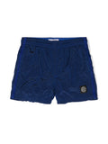 STONE ISLAND KIDS Logo Patch Compass Swim Shorts Navy - MAISONDEFASHION.COM