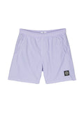 STONE ISLAND KIDS Logo Patch Elasticated-waist Swim Shorts Purple - MAISONDEFASHION.COM