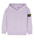 STONE ISLAND KIDS Logo Patch Hoodie Purple - MAISONDEFASHION.COM